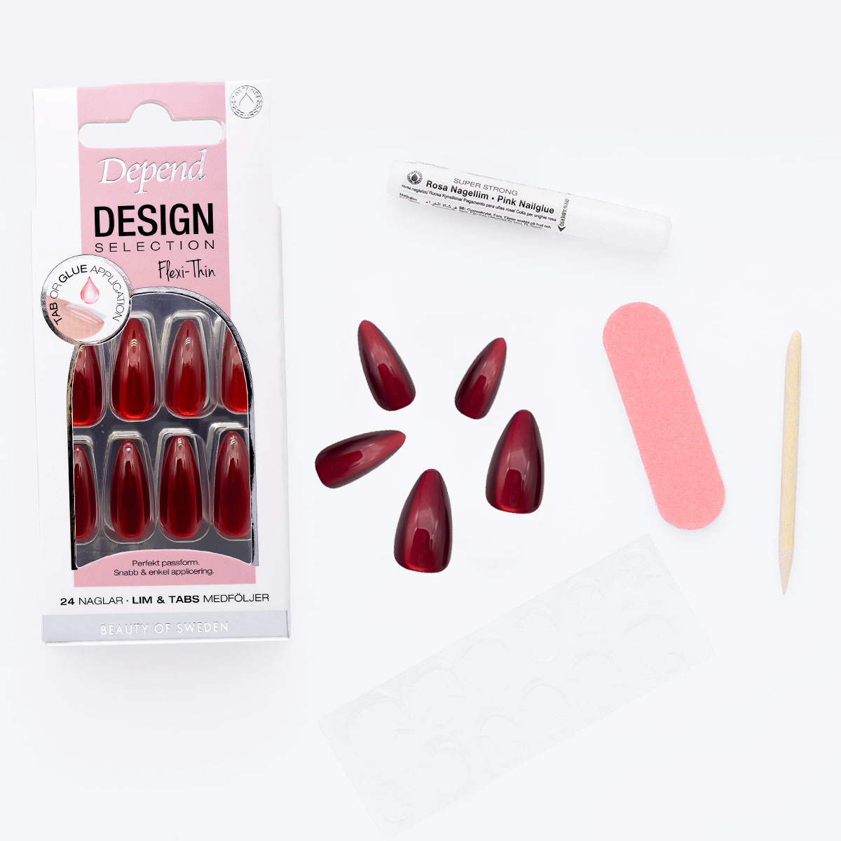 80222 Losnaglar Design Selection Ruby Red Almond reklambild 1