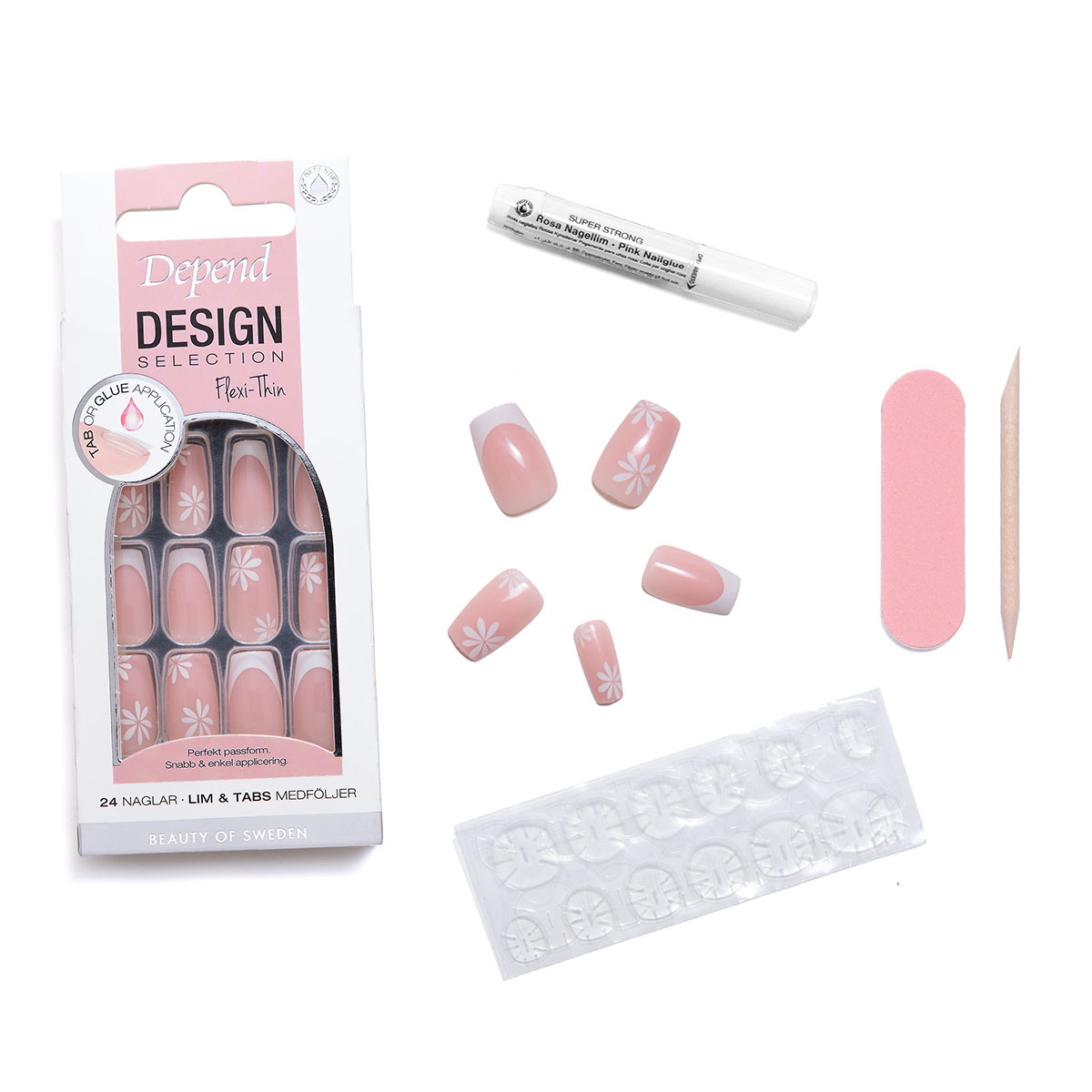 80228 Losnaglar Design Selection French Flower Blossom Short Coffin Reklambild