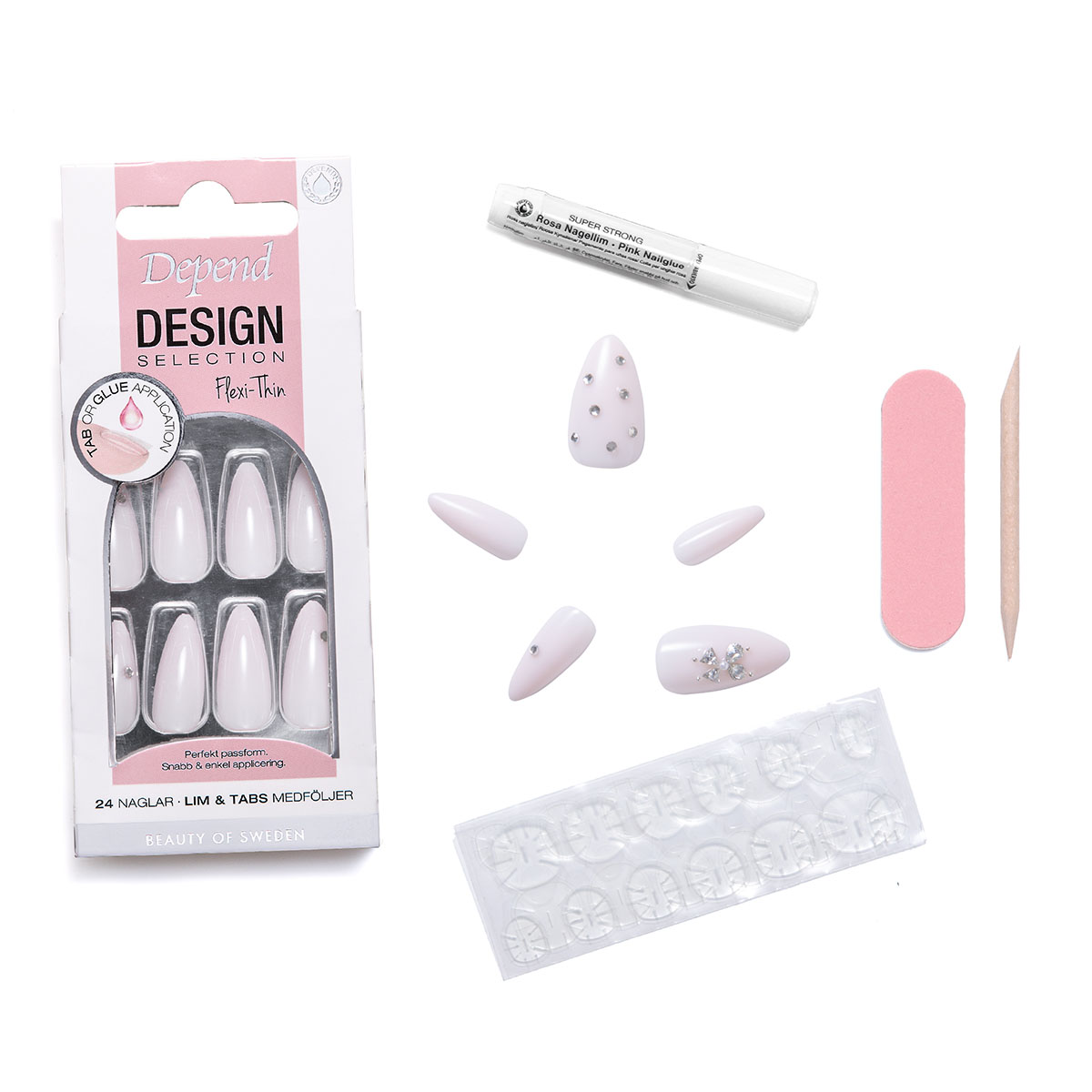 80238 Losnaglar Design Selection Pink Ivory Almond reklambild